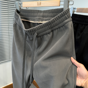 奥粒绒卫裤 男直筒裤 男加绒加厚2025冬季 纯色百搭休闲裤 子 新款 爆款