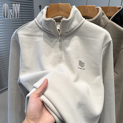 半拉链立领卫衣套头休闲