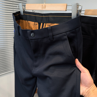 含绵羊毛商务休闲裤男款宽松型中年秋冬季新款直筒西裤男装加厚款