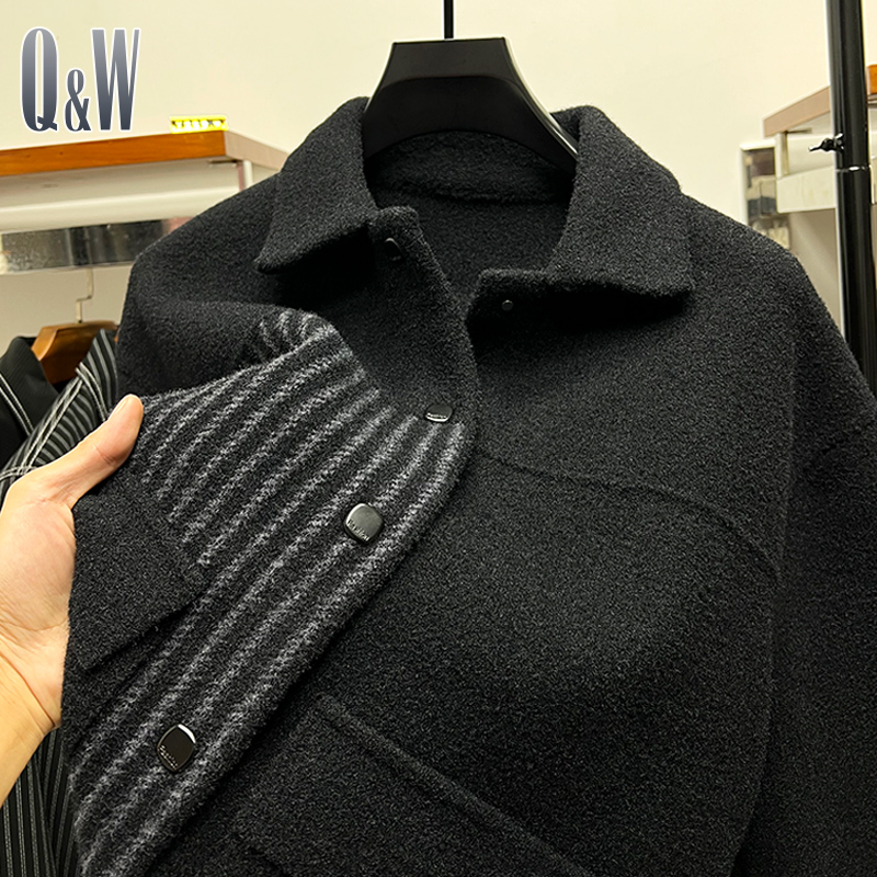 Q＆W短款秋冬季毛呢外套