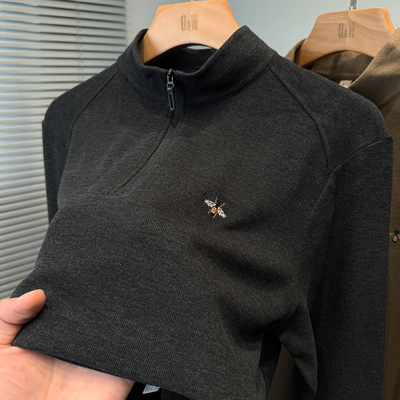 高级感磨毛绒打底衫男长袖