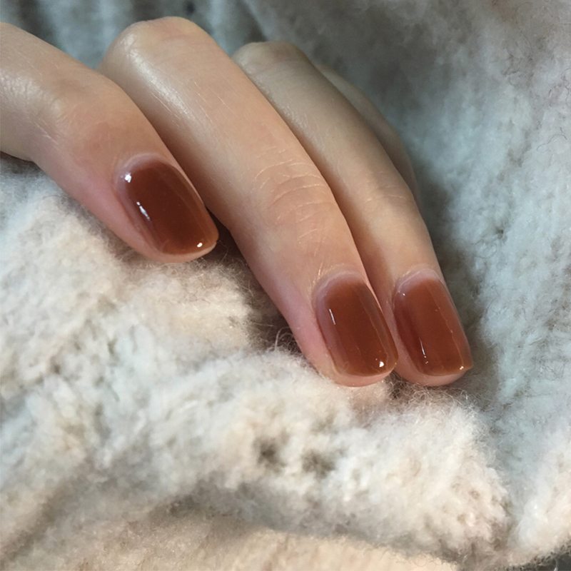 琥珀指甲油年新色女免烤快干持久透色系可剥撕拉秋冬色系焦糖