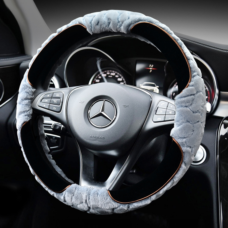 奔驰c级毛绒方向盘套冬季