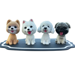 汽车内饰摆件摇头小狗树脂摆件可爱男女新车礼物高档车载中控装饰