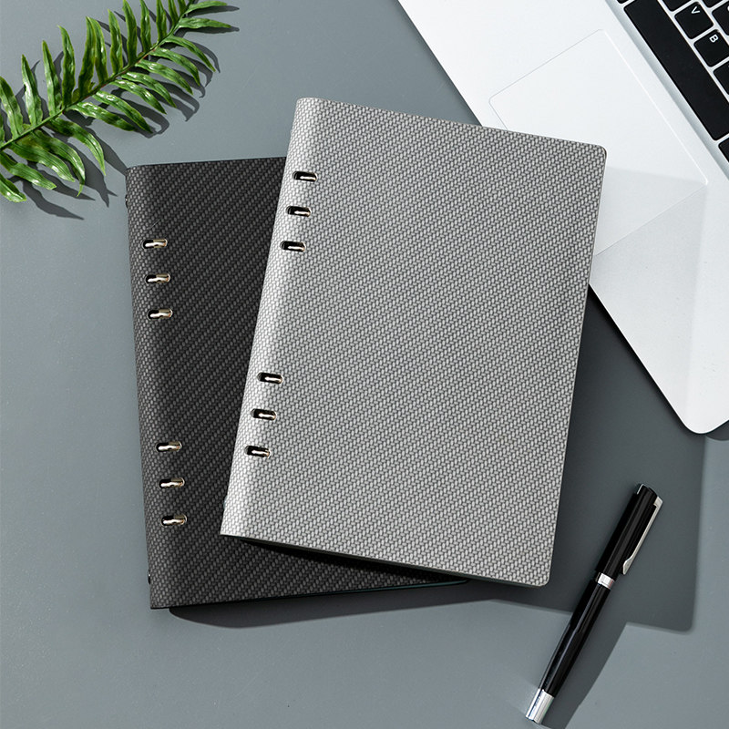 喜语a5活页笔记本文具加厚本子皮面简约办公会议记录本可拆卸商务活页