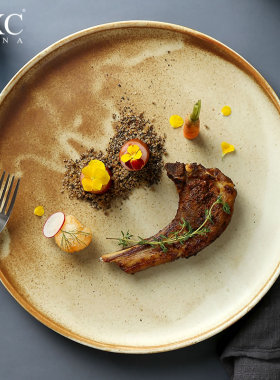 DXC西餐盘日式陶瓷大牛排盘子创意西餐餐具家用意面盘大号菜盘