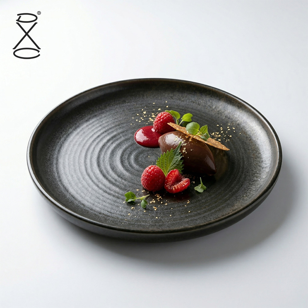 DXC牛排盘子创意西餐盘陶瓷盘子西餐餐具菜盘个性家用牛扒8寸小号