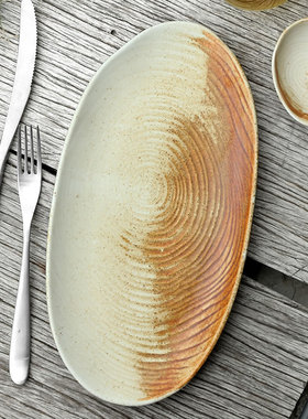 DXC北欧陶瓷鱼盘创意家用椭圆菜盘西餐餐盘大号简约新款蒸鱼盘子