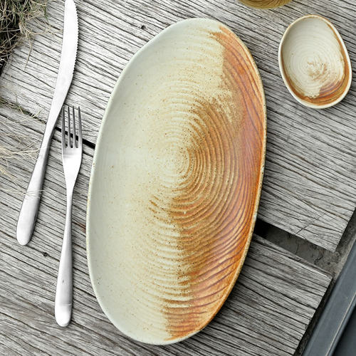 dxc北欧陶瓷鱼盘创意椭圆蒸鱼