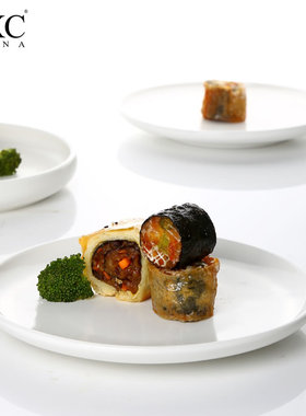 DXC简约陶瓷鱼盘创意家用椭圆菜盘西餐餐盘大号白色新款蒸鱼盘子