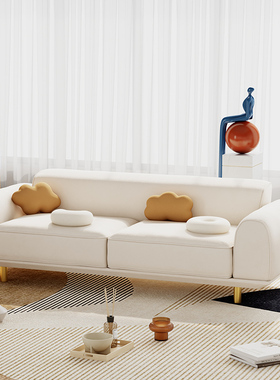 MUMA |丹麦设计|北欧客厅简约复古家具白色民宿三人布艺沙发现代