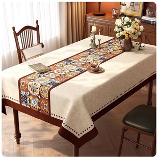 餐桌桌布防水防油免洗防烫2026新款轻奢高级感棉麻布艺茶几台面布