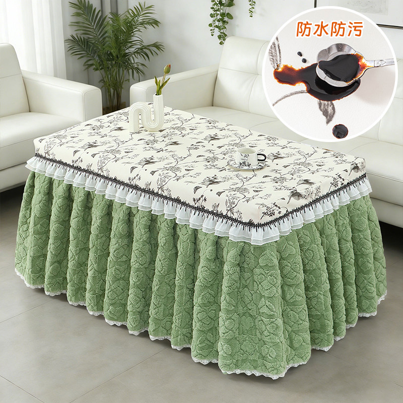 冬季加厚加绒新款麻将烤火桌罩套桌布电暖炉取暖桌子正方形烤火被