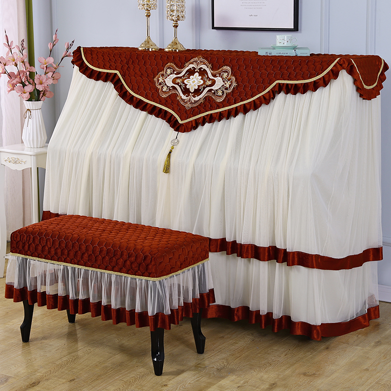 典雅钢琴罩加厚高档钢琴防尘罩凳套全罩公主现代简约盖布套罩新款