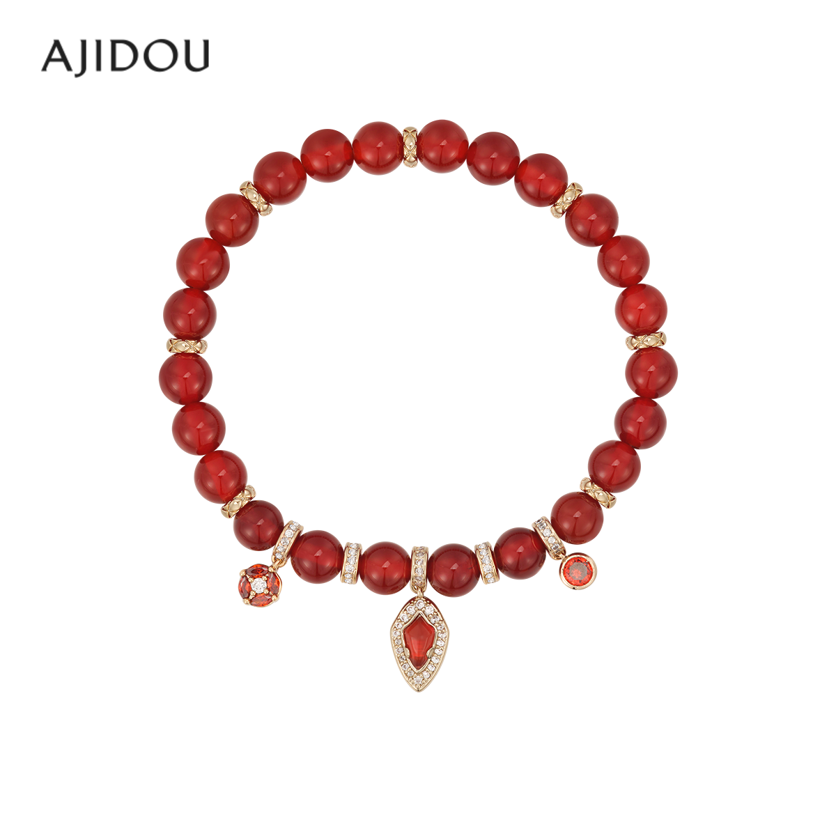 AJIDOU阿吉豆手链女灵蛇传说系列红玛瑙生肖首饰转运串珠手串手环
