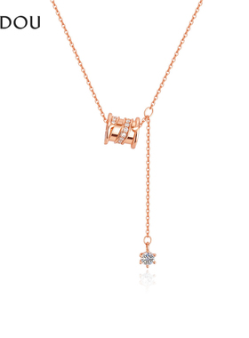 阿吉豆项链女款玫金色小蛮腰颈链
