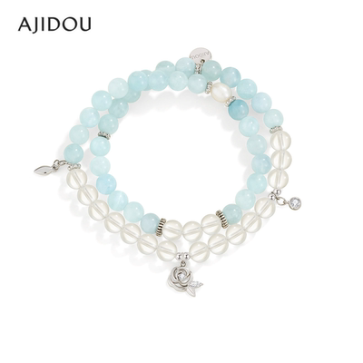 阿吉豆仿水晶手链透明叠戴女手饰