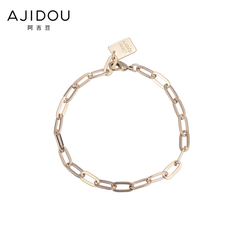 阿吉豆街头金属系列简约手链首饰女小众设计链条手链冷淡风手饰