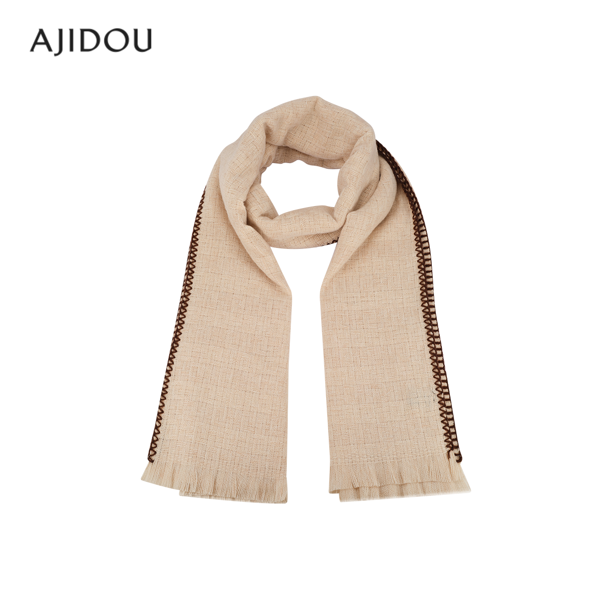 AJIDOU阿吉豆围巾女保暖简约休闲时尚护颈专柜同款围脖披肩