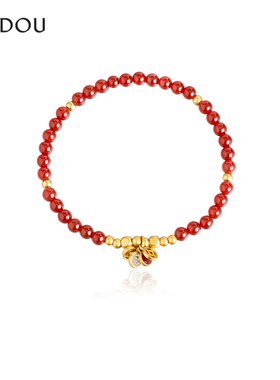 AJIDOU阿吉豆玄马迎福系列925银玛瑙钱币手串