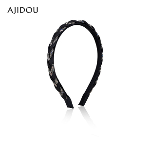 AJIDOU阿吉豆发饰女款 黑色高颅顶细头箍