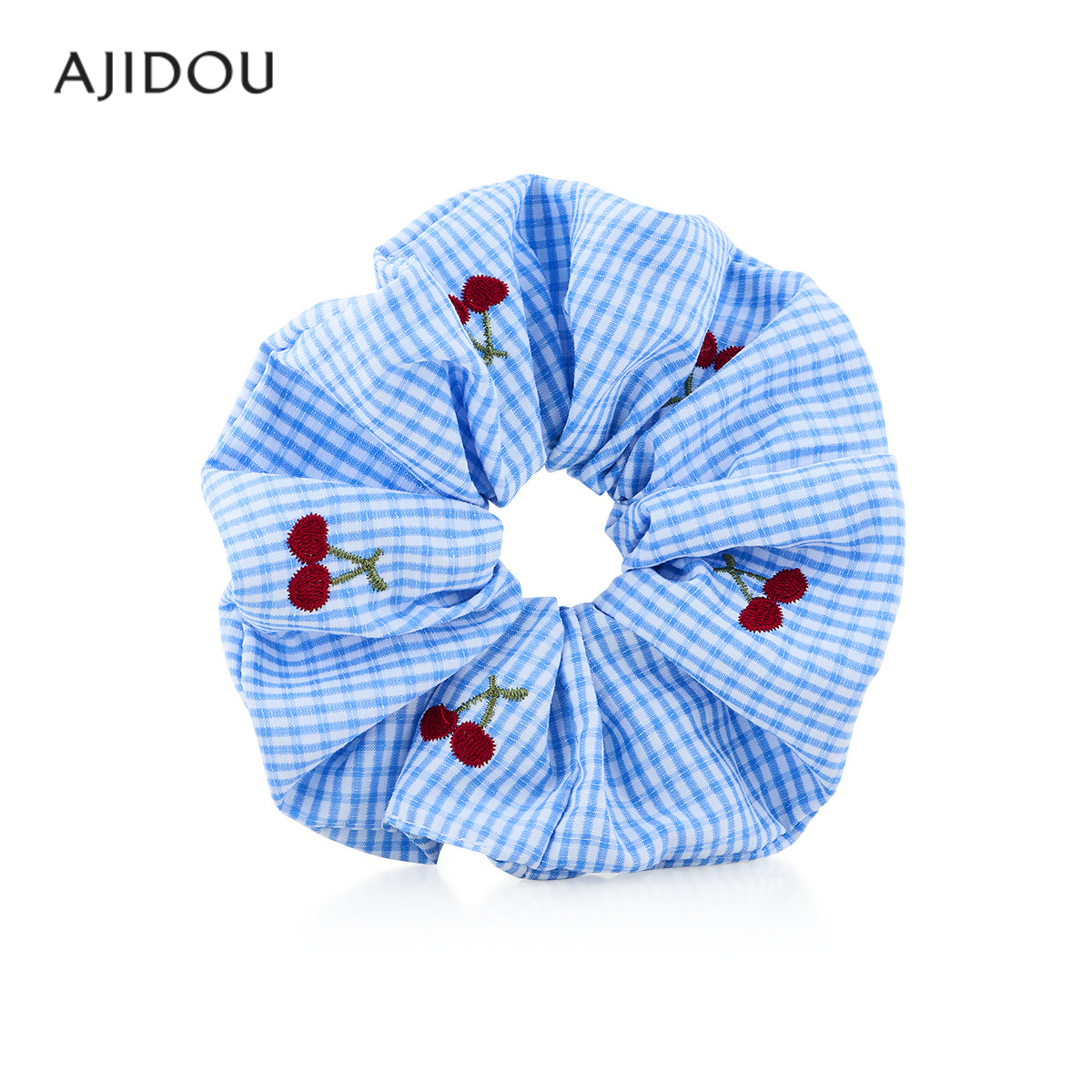 AJIDOU阿吉豆发饰女格子条纹发圈