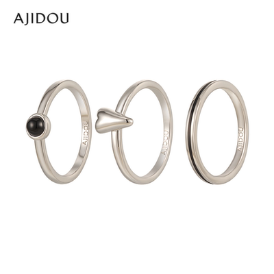 阿吉豆戒指休闲玛瑙叠戴戒指轻奢