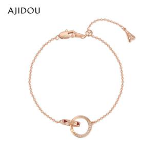 设计 个性 AJIDOU阿吉豆浪漫心叹号系列莫比乌斯环手链新款 潮时尚