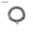 个性 AJIDOU阿吉豆休闲弹性水晶发圈时尚 扎头发绳高级发绳潮酷发饰