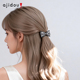 AJIDOU阿吉豆水晶珍珠蝴蝶结发夹女时尚 潮流鸭嘴夹前额碎发刘海夹