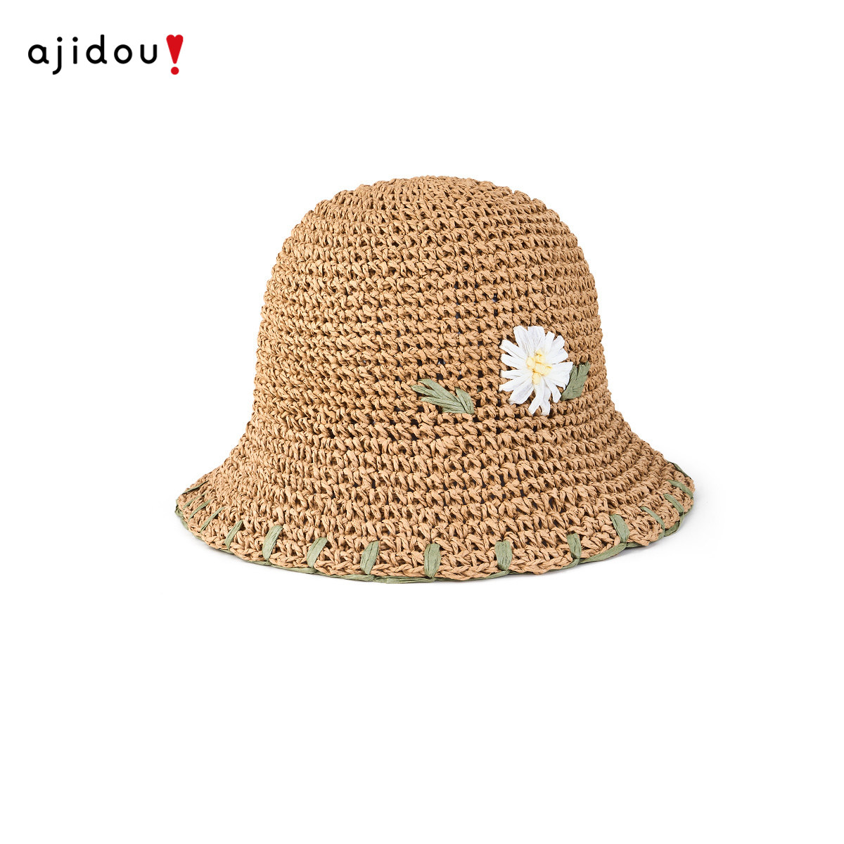AJIDOU阿吉豆帽子女她的花园系列商场同款防晒遮阳春夏草帽渔夫帽