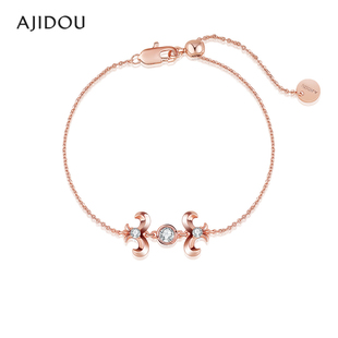 AJIDOU阿吉豆手饰女款鸢尾花手链小众设计感手环轻奢可调节手串珠