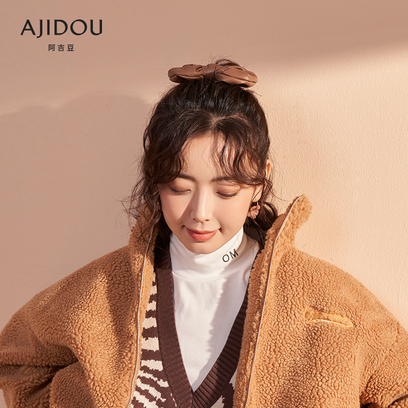 阿吉豆焦糖玛奇朵简约蝴蝶结发夹