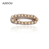 AJIDOU阿吉豆珍珠鸭嘴夹刘海夹韩系高级感超侧边椭圆形发夹前额夹