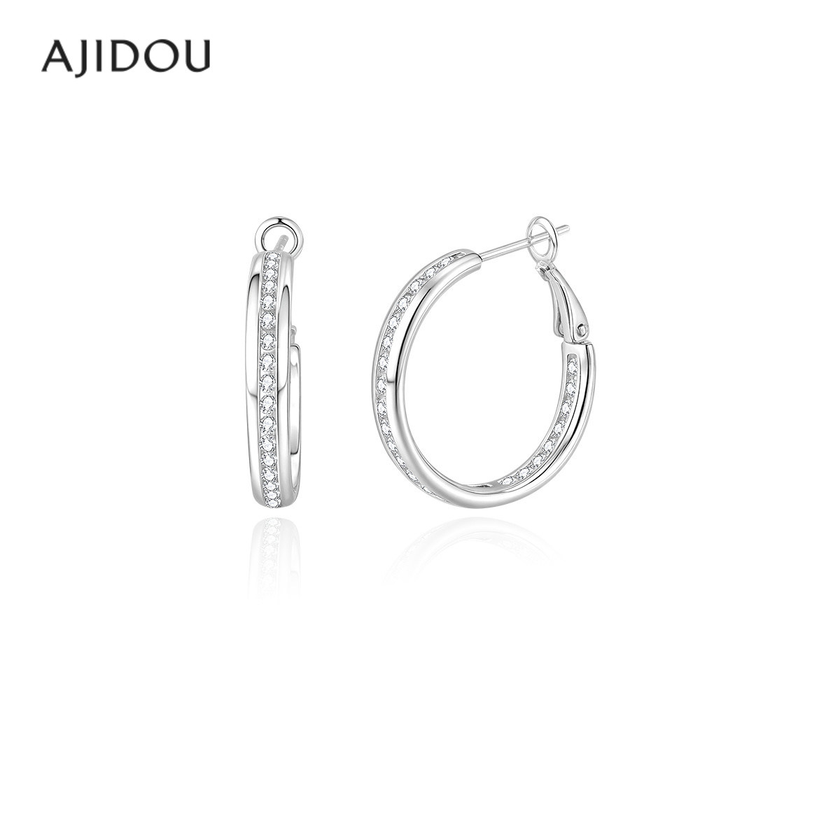 AJIDOU阿吉豆耳钉女款银色素圈轻奢耳扣配饰品小众高级感耳圈耳饰,饰品/流行首饰/时尚饰品新,耳环,淘宝优惠券,粉丝福利购,淘宝优惠卷