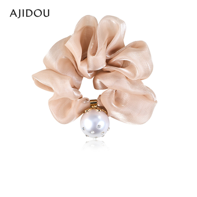 AJIDOU阿吉豆发饰女珍珠设计发圈
