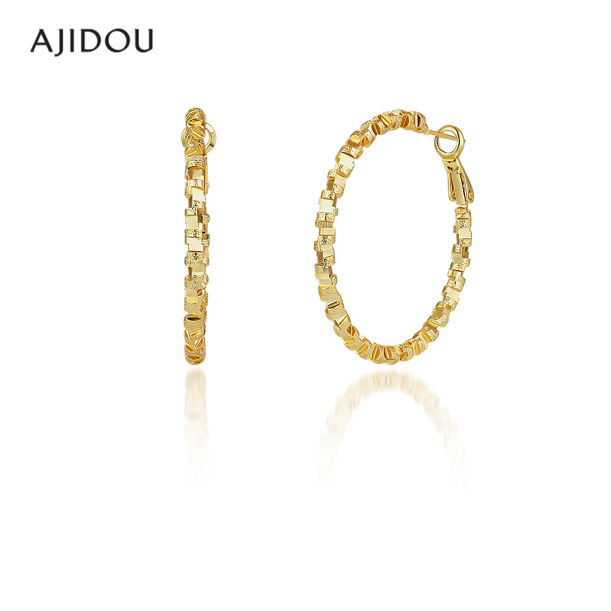 AJIDOU阿吉豆圆圈耳环女金色碎银耳圈S925银耳钉轻奢配饰小众耳扣,饰品/流行首饰/时尚饰品新,耳环,淘宝优惠券,粉丝福利购,淘宝优惠卷