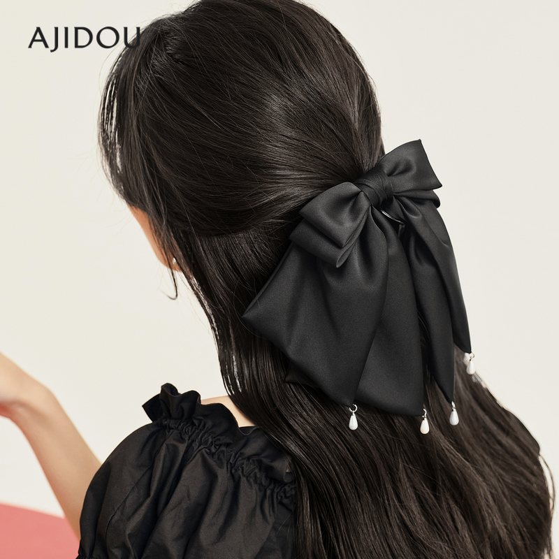 阿吉豆抓夹女蝴蝶结半扎发夹发饰