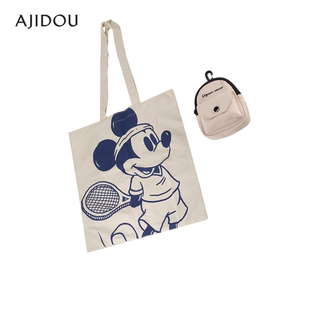 AJIDOU阿吉豆出“趣”玩吧米奇系列休闲时尚帆布包带小挂包钥匙包