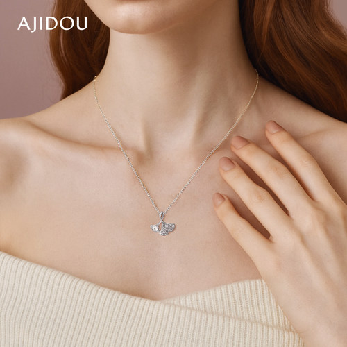 阿吉豆项链浪漫女银杏叶锁骨链