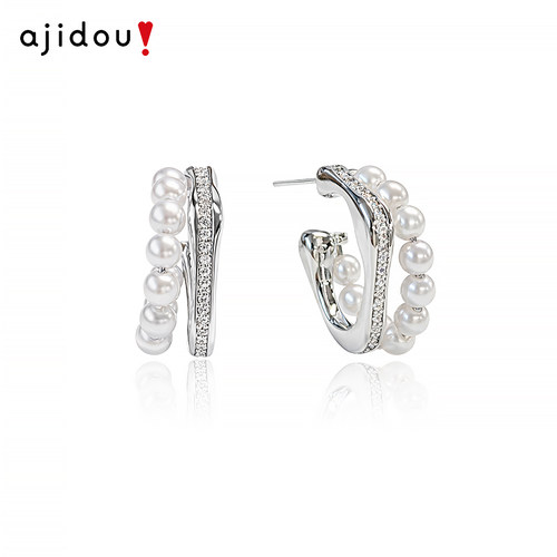 AJIDOU阿吉豆耳环女款珍珠耳钉