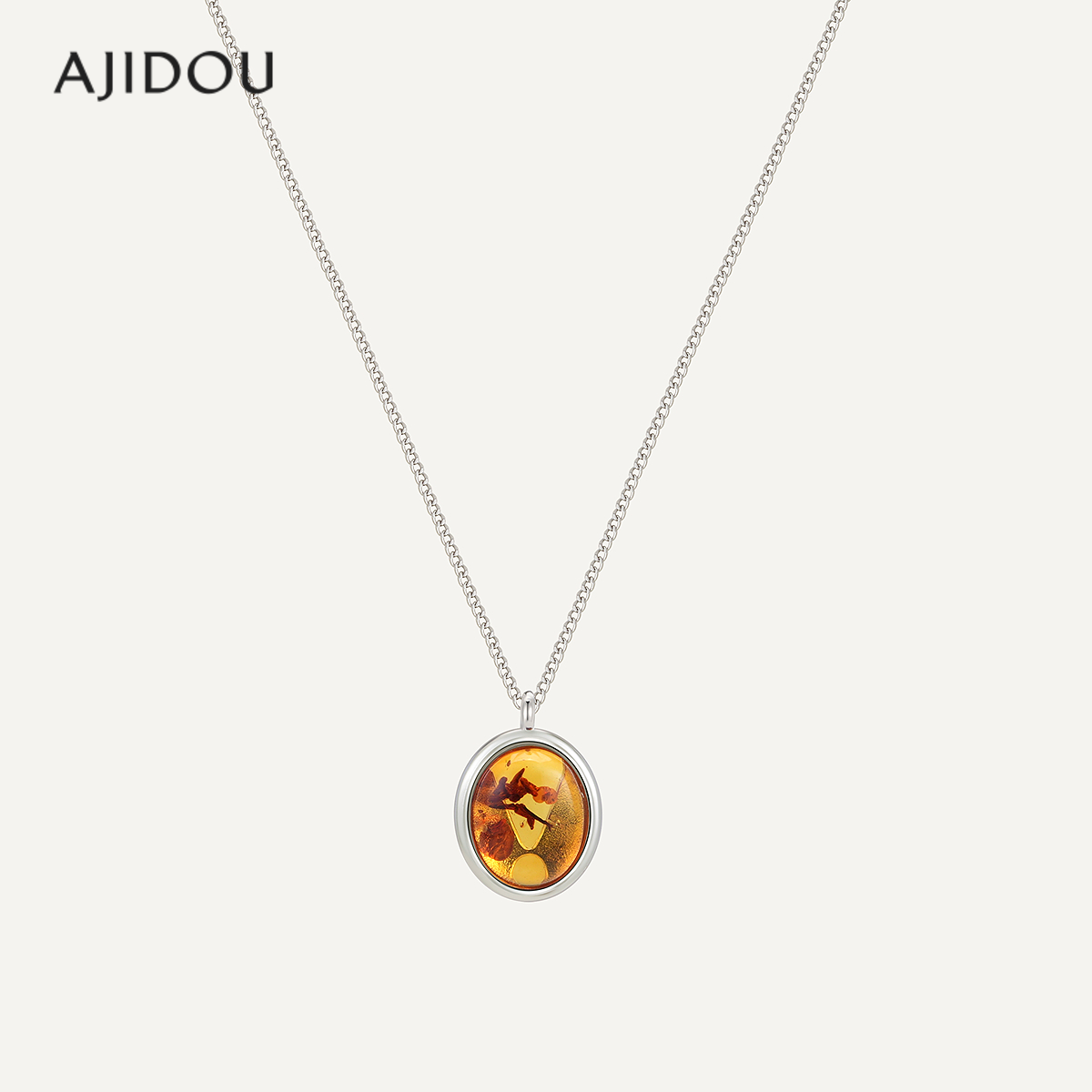 阿吉豆925银休闲项链时尚款吊坠