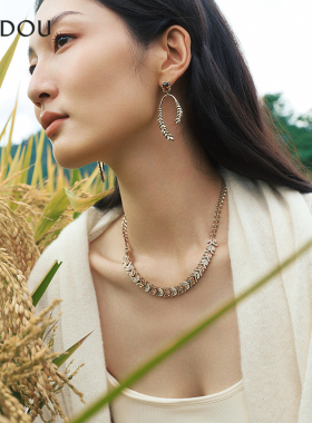 AJIDOU阿吉豆项链女款穗语流光系列时尚锁骨链