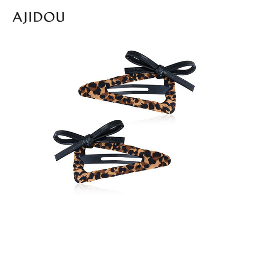 阿吉豆发夹侧夹复古豹纹潮流发饰