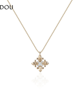 阿吉豆项链鸢尾花毛衣链女款素链