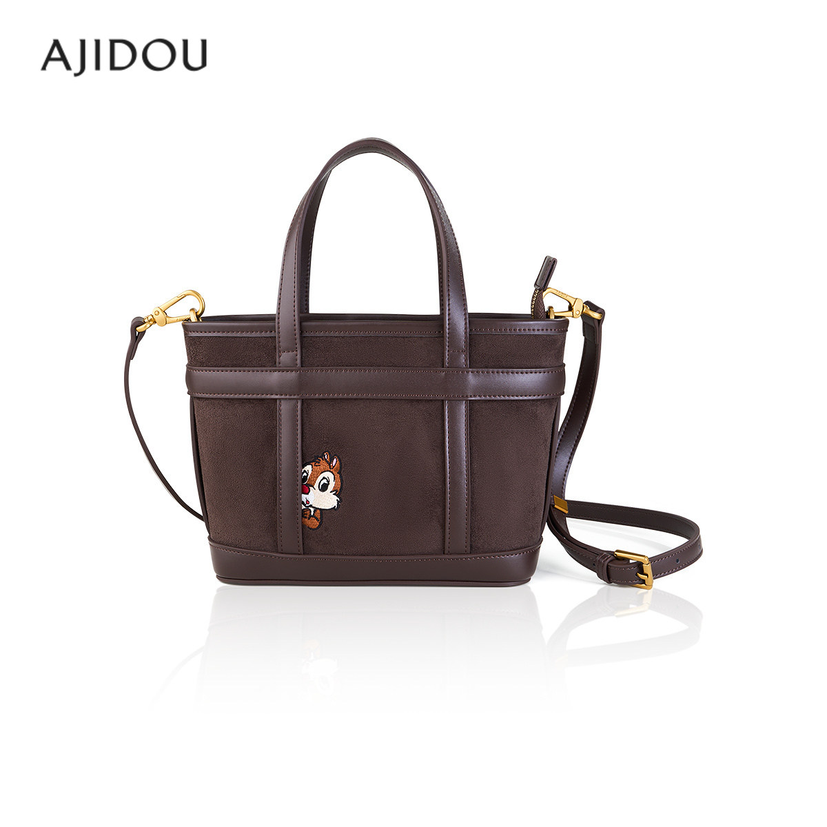 阿吉豆奇乐绒绒系列麂皮绒手提包