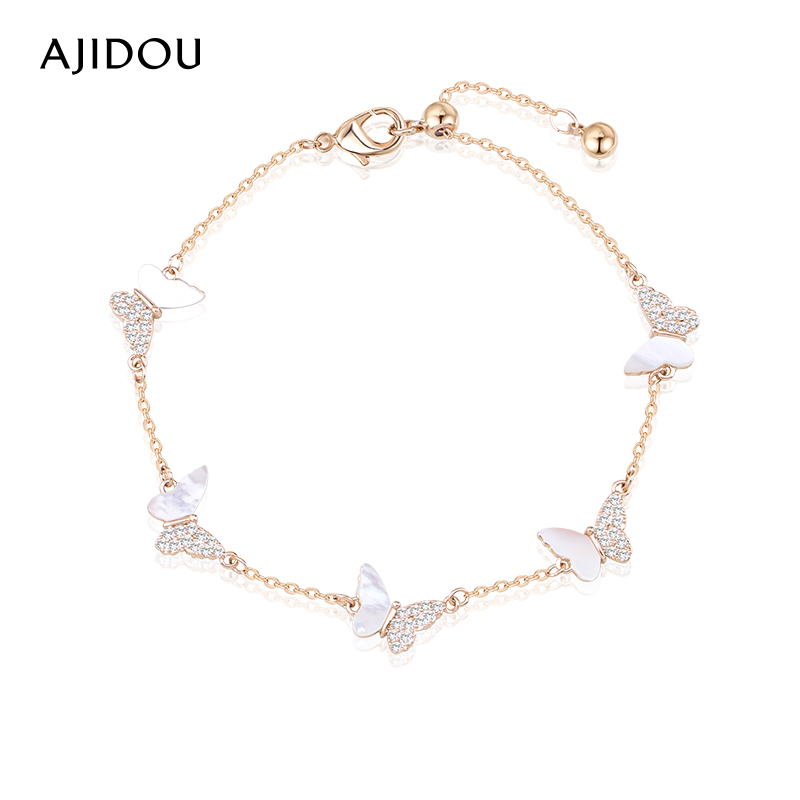 阿吉豆手手链女潮流蝴蝶玫金手串