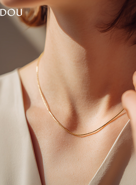 阿吉豆项链女S925银可调节蛇骨链