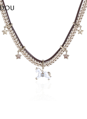 阿吉豆项链女款复古设计感锁骨链