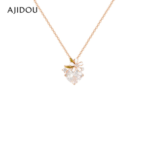 AJIDOU阿吉豆925银唯美优雅花卉项链女小众设计高级气质百搭新款
